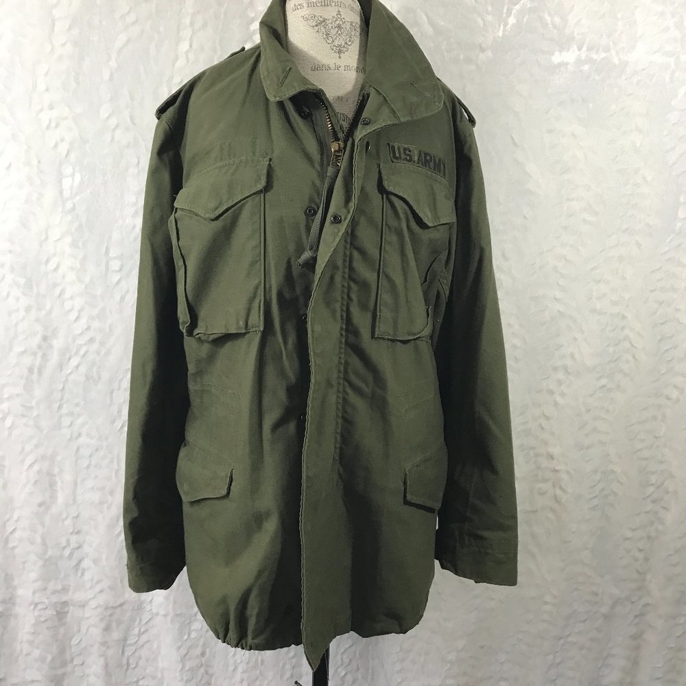 Vintage Army Surplus Field Jacket Coat Army 97th Infantry Patch US Army